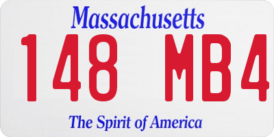 MA license plate 148MB4