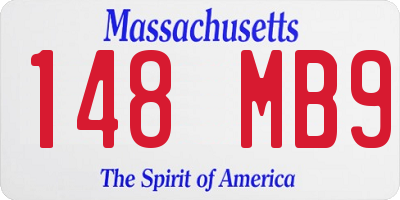 MA license plate 148MB9