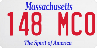 MA license plate 148MC0