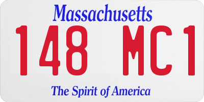 MA license plate 148MC1