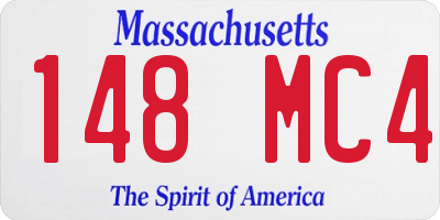 MA license plate 148MC4