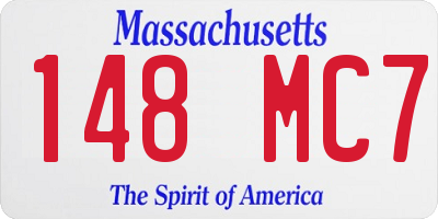 MA license plate 148MC7
