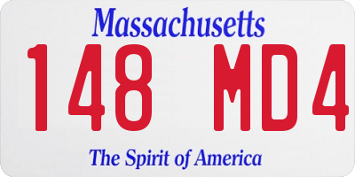 MA license plate 148MD4