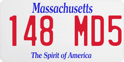 MA license plate 148MD5
