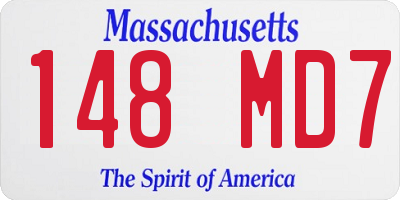 MA license plate 148MD7
