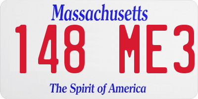 MA license plate 148ME3