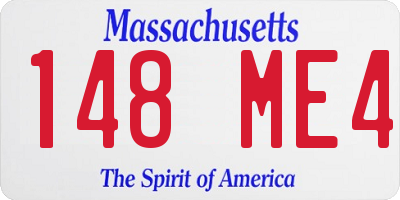 MA license plate 148ME4
