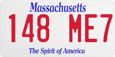 MA license plate 148ME7