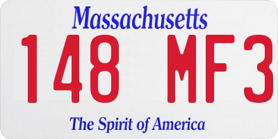 MA license plate 148MF3