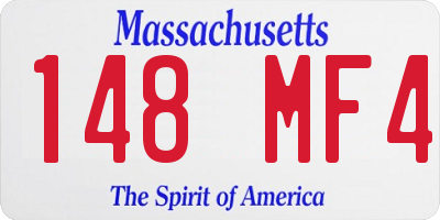 MA license plate 148MF4