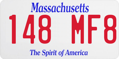 MA license plate 148MF8