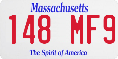MA license plate 148MF9