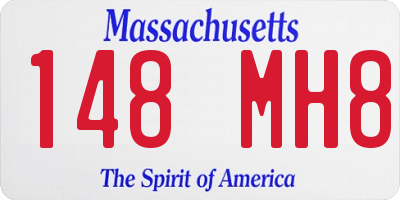 MA license plate 148MH8