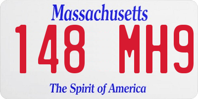 MA license plate 148MH9