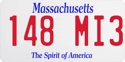 MA license plate 148MI3