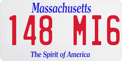 MA license plate 148MI6