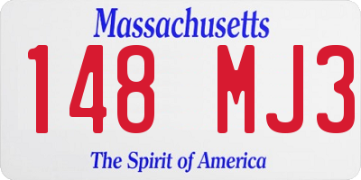 MA license plate 148MJ3