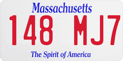 MA license plate 148MJ7