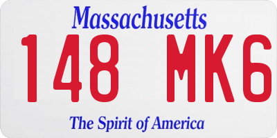 MA license plate 148MK6