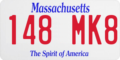 MA license plate 148MK8