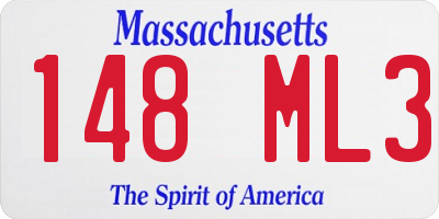 MA license plate 148ML3