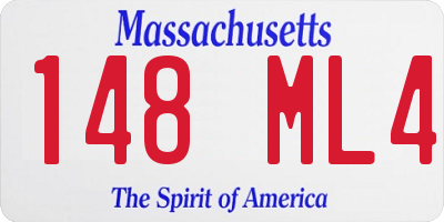 MA license plate 148ML4