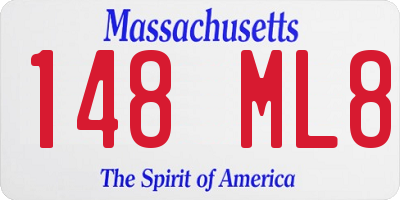 MA license plate 148ML8