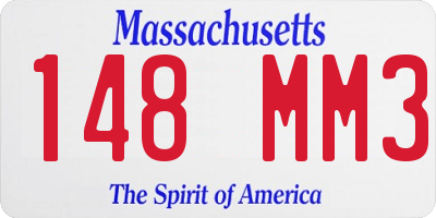 MA license plate 148MM3