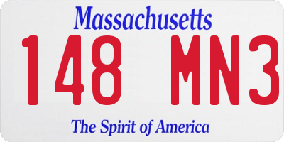 MA license plate 148MN3