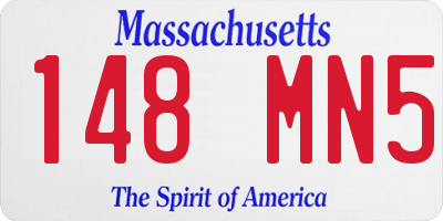 MA license plate 148MN5