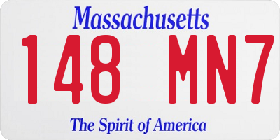 MA license plate 148MN7