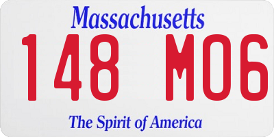MA license plate 148MO6