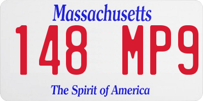 MA license plate 148MP9