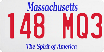 MA license plate 148MQ3