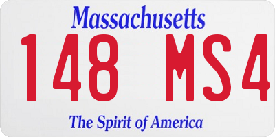 MA license plate 148MS4