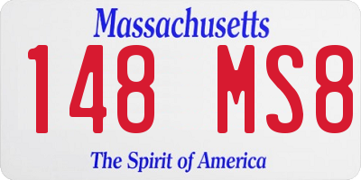 MA license plate 148MS8