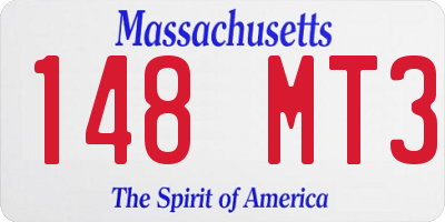 MA license plate 148MT3