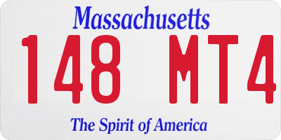MA license plate 148MT4