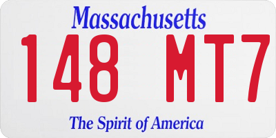 MA license plate 148MT7