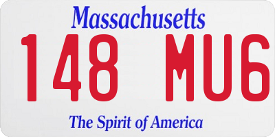 MA license plate 148MU6