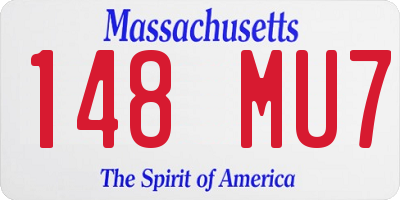 MA license plate 148MU7