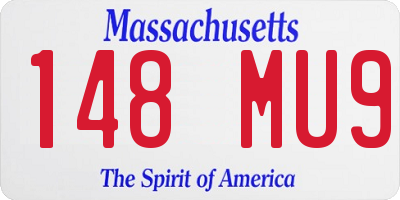 MA license plate 148MU9