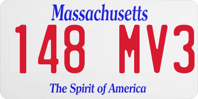 MA license plate 148MV3