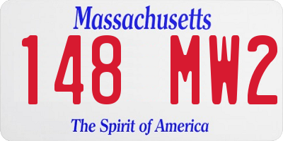 MA license plate 148MW2