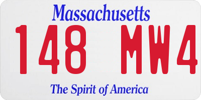 MA license plate 148MW4