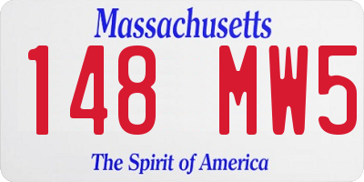 MA license plate 148MW5