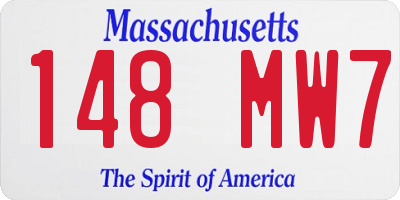 MA license plate 148MW7