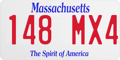 MA license plate 148MX4