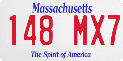 MA license plate 148MX7