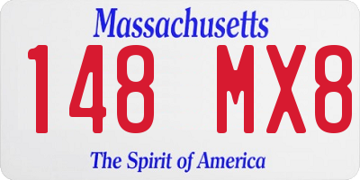 MA license plate 148MX8